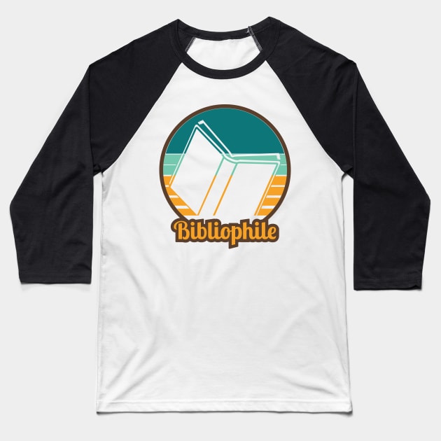 Retro Bibliophile Design Baseball T-Shirt by RedRubi